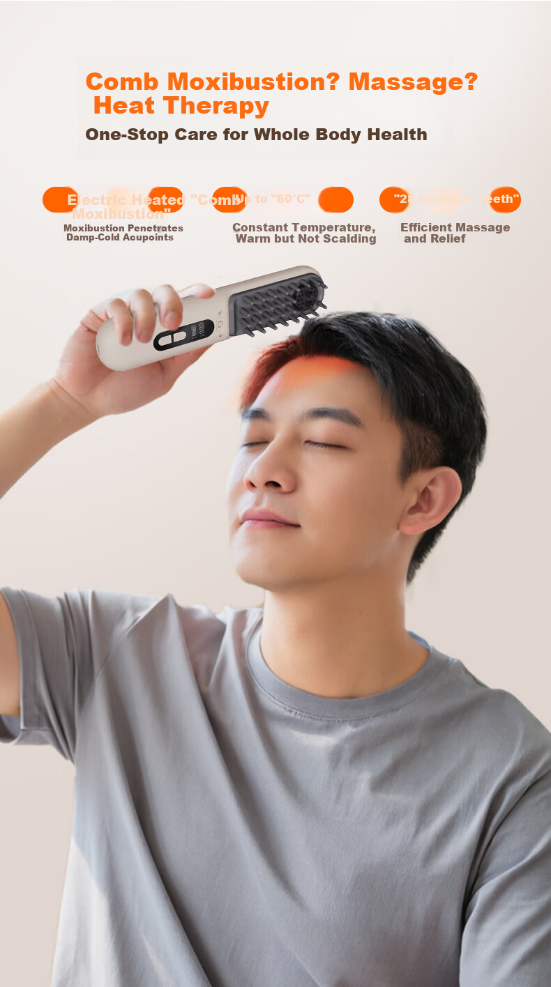 Kandao Heated Full-Body Massage Comb with Moxibustion, Moisture Removal, and Head Massager KD3810 Gift Box 4