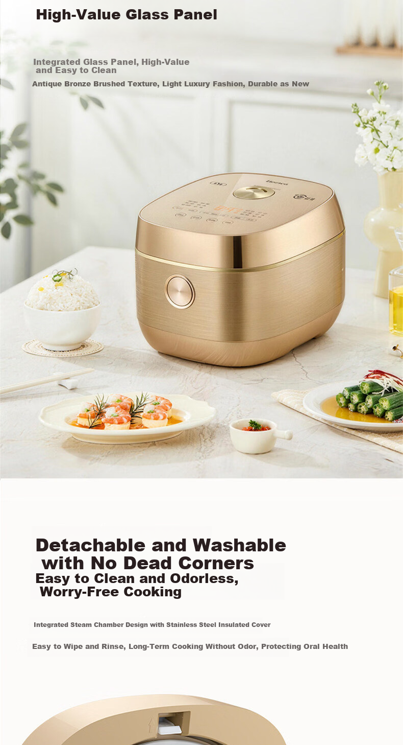 GREE 4-5 Person Rice Cooker 4L IH Heating 316L Stainless Steel Inner Pot Non-Coated Smart Steaming and Cooking Multi-Function Rice Cooker for Home Use - Sprouted Porridge 8