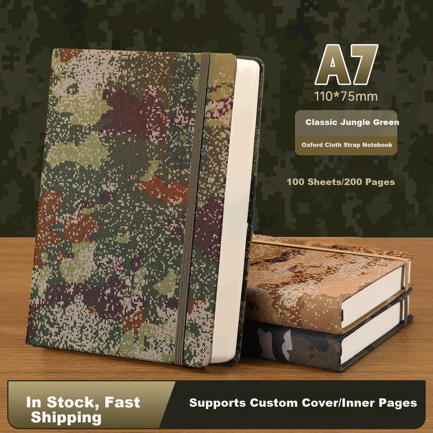 A5 Jungle Camouflage Notebook 180 Sheets 360 Pages Outdoor Training Educational Theory Study Record Book Military Gift Custom LOGO