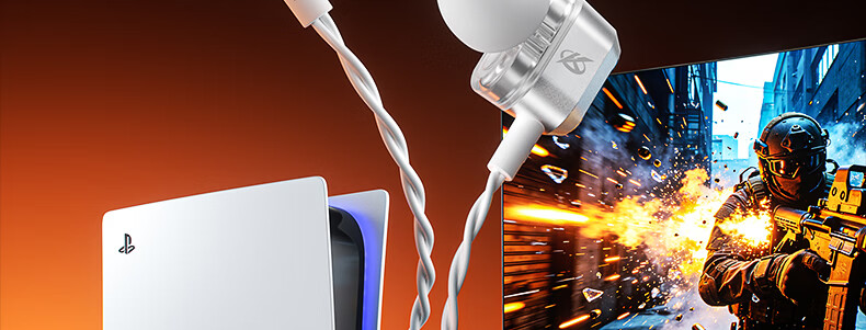 IKF Xuan Ying Wired In-Ear Gaming Headset with Mic 3.5mm Sound Localization E-Sports Dual Dynamic Driver Delta FPS Tuned Computer Microphone 2-in-1 Burnished Brown 58