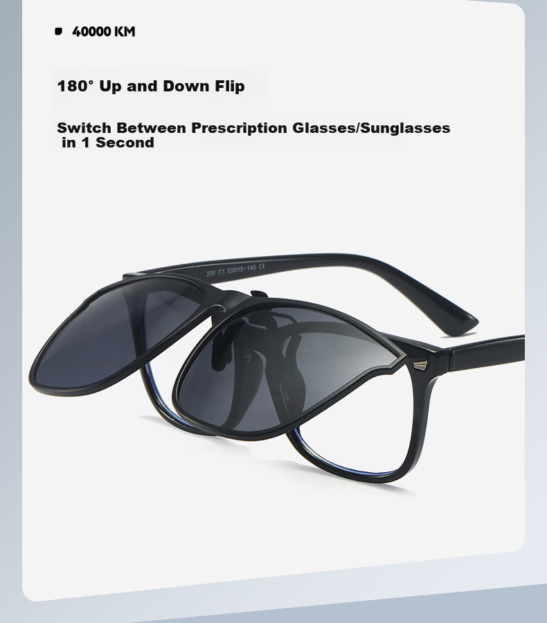 40,000 KM Kids Ultra-Light Clip-On Sunglasses Unisex Children Myopia UV Protection Polarized Dilated Pupil Sunglasses 3