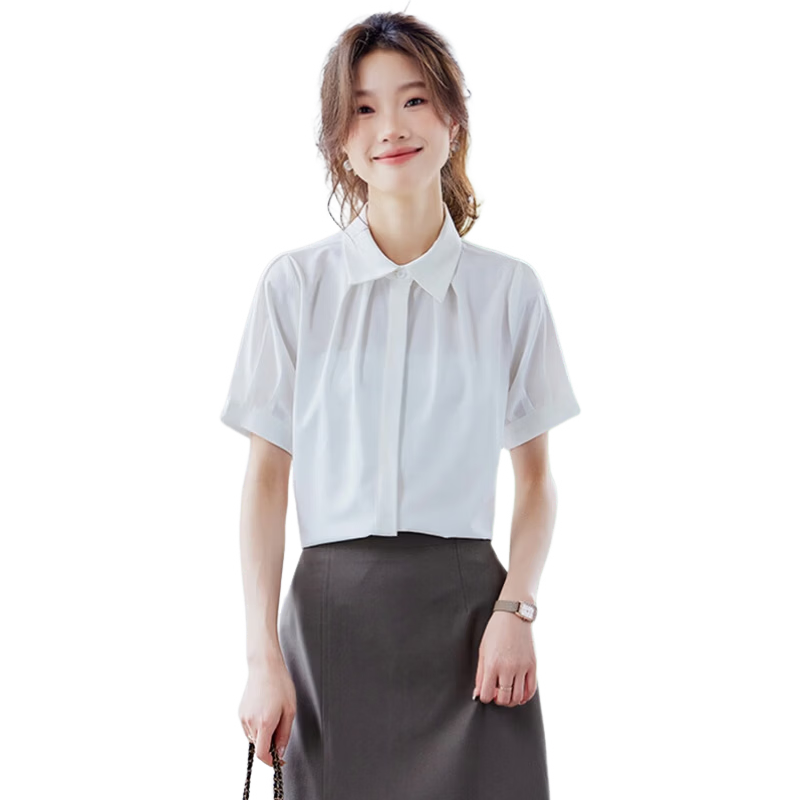 Jeanswest Women's Shirt Short Sleeve Summer Workwear Formal Fashionable Gray 2XL