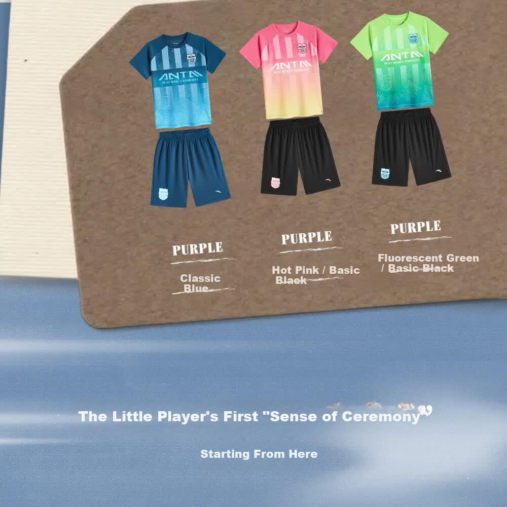 Anta Kids Boys Football Match Set 2026 Summer Breathable Youth Jersey Short Sleeve Shorts A52622203 17