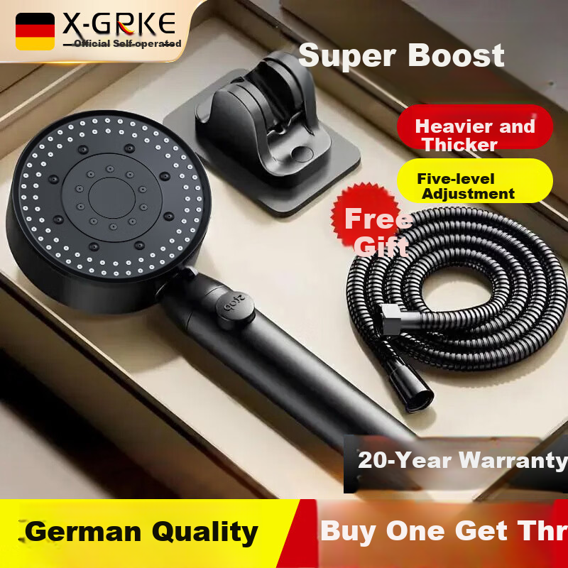 X-GRKE [Germany] High-Pressure Shower Head Set with Hose, Powerful Water Flow, Shower Faucet Set