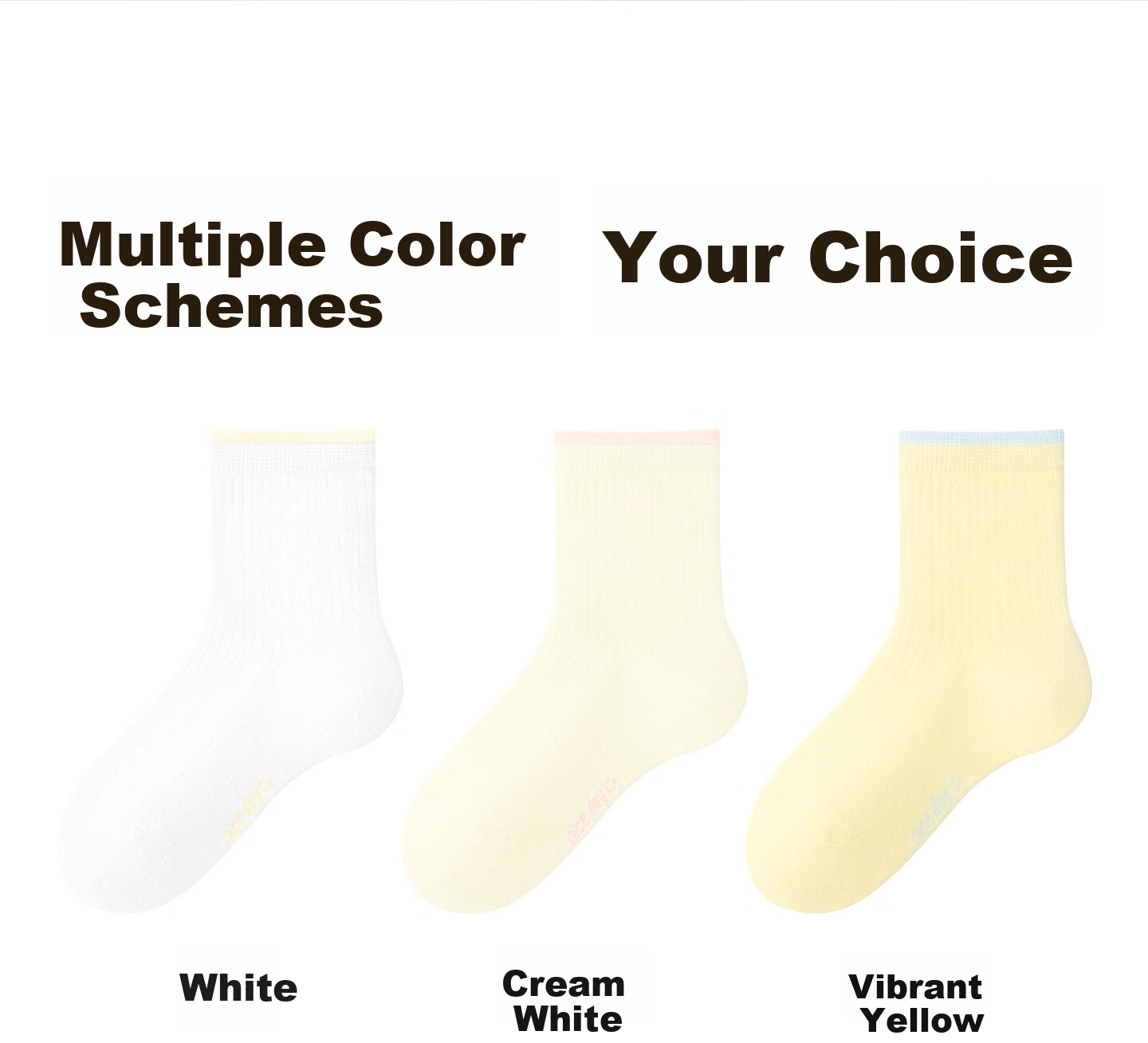 Mianzhuwu Children's Socks Girls Spring Summer Thin Breathable 100% Pure Cotton A-Class Cute Seamless Student Mid-Calf Socks 5 Pairs 25