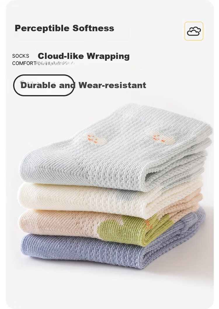 JOYNCLEON Baby Socks Summer Thin Breathable Non-Binding Mid-Calf Cotton Seamless Mesh Socks JYF183113 4