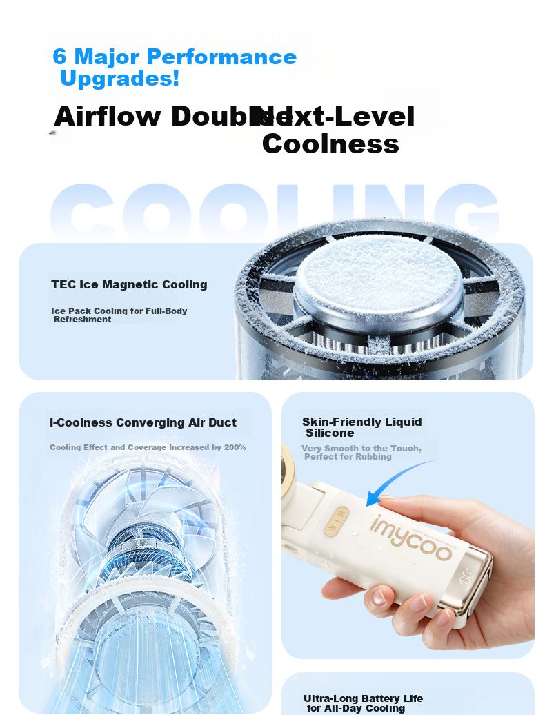 AIMIKU Skin-Friendly Silicone Handheld Mini Fan Student Silent Foldable High-Speed Turbo Fan Office Desktop Small Portable Long Battery Life USB Rechargeable 8