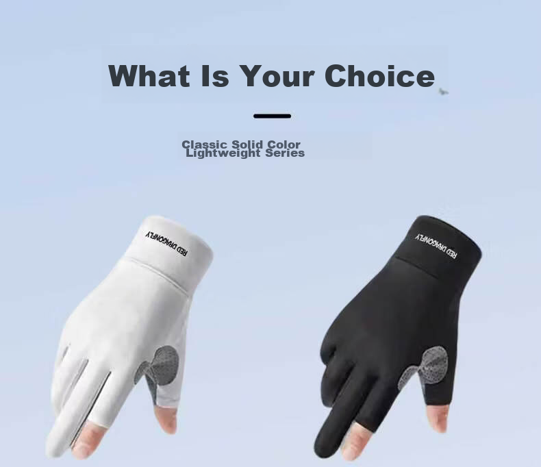 RED DRAGONFLY Men's Summer Thin UV Protection Fishing Driving Cycling Sunshade Fingerless Gloves for Women 20