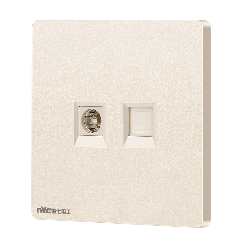 NVC Lighting Electrical Switch Socket Five-Hole Socket with Type-C+USB (35W) Ultra-Thin Panel N29 Crescent Yellow