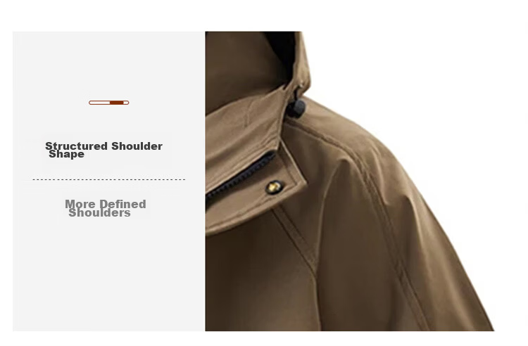 JEEP SPIRIT Men's Windproof Hooded Work Jacket Spring Casual Functional Jacket Brown L 9