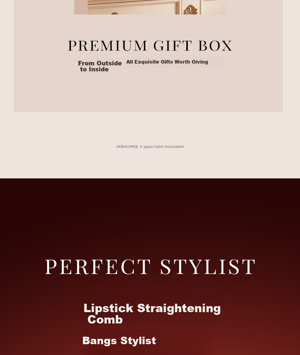 AKiracosme Lipstick Straightening Brush Mini Wireless Portable Negative Ion Constant Temperature Hair Care Home Dorm Lazy High Crown Bangs Comb 520 Gift 03SB Glowing Gold 8