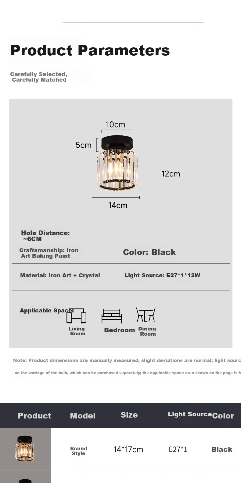 Dengling Luxury Crystal Corridor Light Simple Modern Hallway Light Entrance Round Small Light Nordic LED Ceiling Light Balcony Light 14