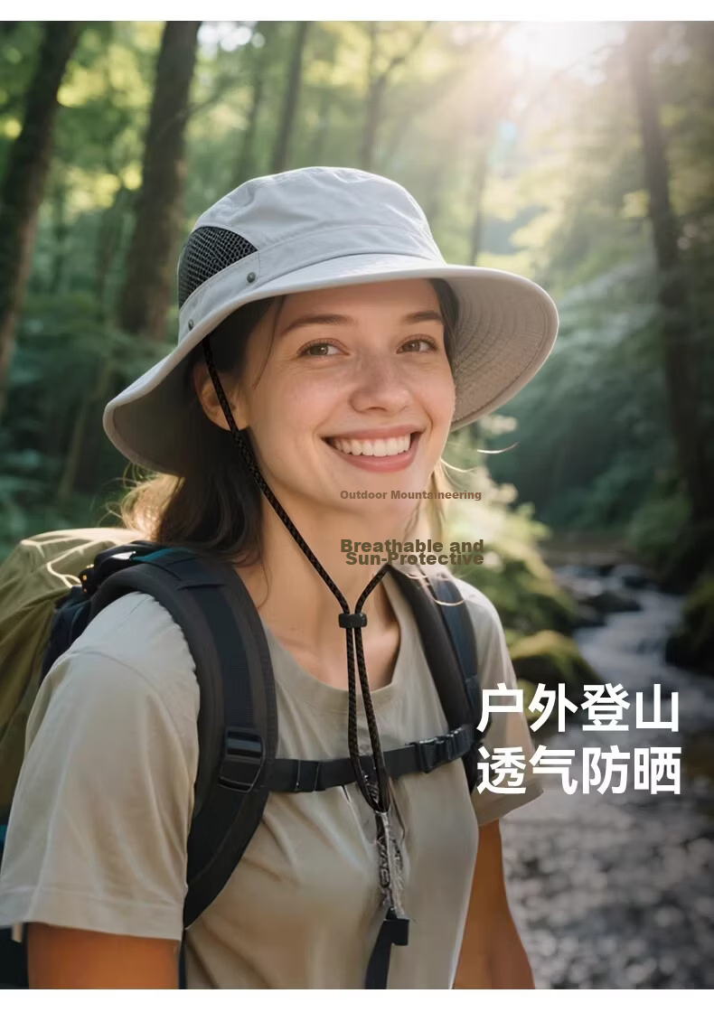 GOLOVEJOY Men's Breathable Fisherman Hat Wide Brim Outdoor Hiking Camping Sun Protection Army Green 2