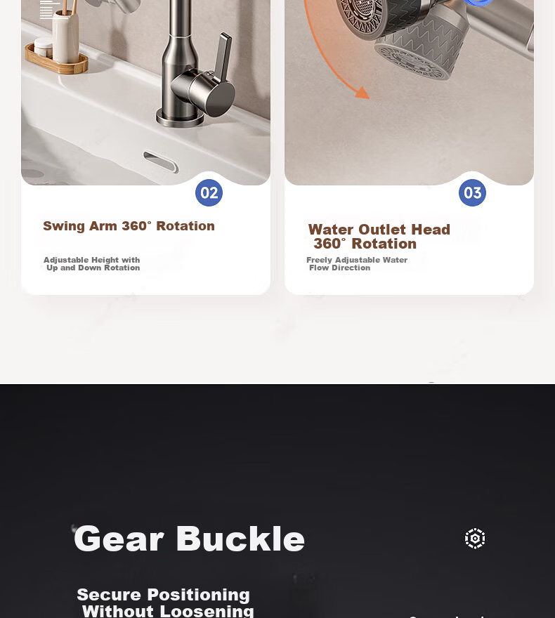 Baihan All-Copper Thickened Washbasin Faucet Bathroom Mechanical Arm Basin Universal Rotatable Hot and Cold Dual-Control Faucet 10