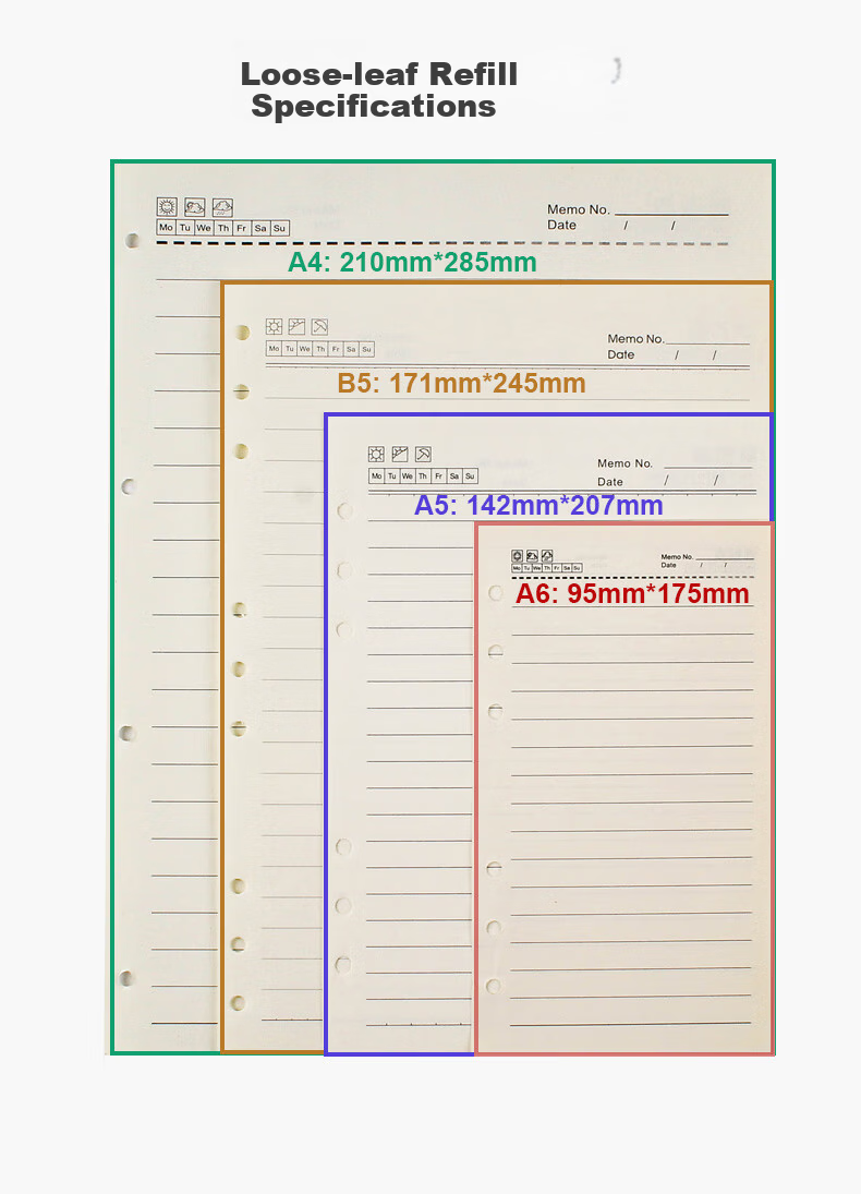 Chaoyou [Best Seller] 9-Hole B5 Lined Refill Paper Insert 6-Hole A5 Diary Replacement Sheets Nine-Hole B5 Inner Pages B5 Lined Refill 057 1