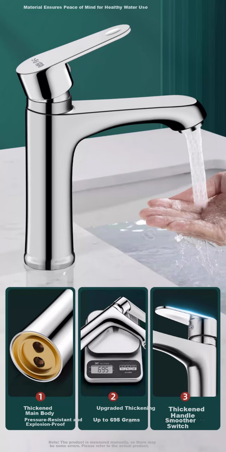 Del 28-Year Brand All-Copper Basin Faucet Gunmetal Universal Mechanical Arm Bathroom Washbasin MPLT-ZCM 5