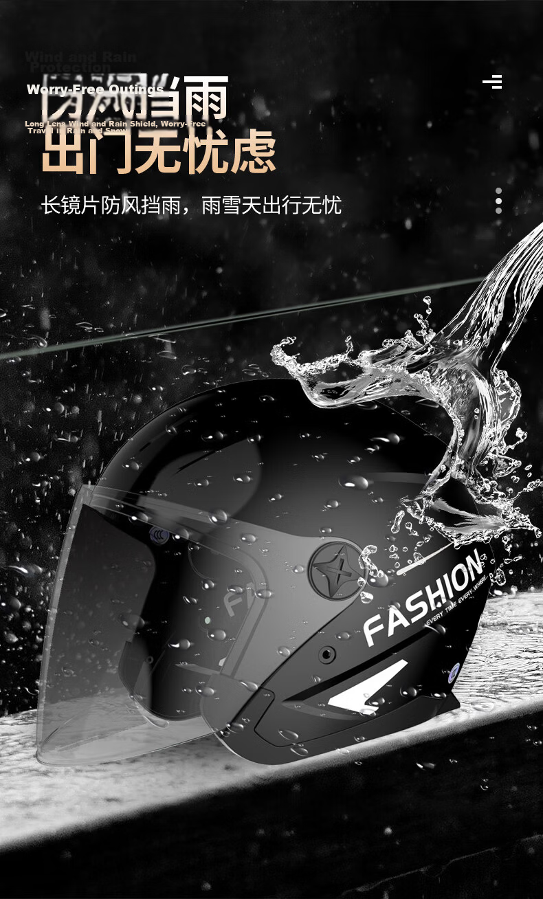 Adandyish Y816 Spring Autumn Winter Warm Half Helmet New National Standard 3C Certified Electric Motorcycle Riding Unisex Four Seasons Universal Y816 Black 7