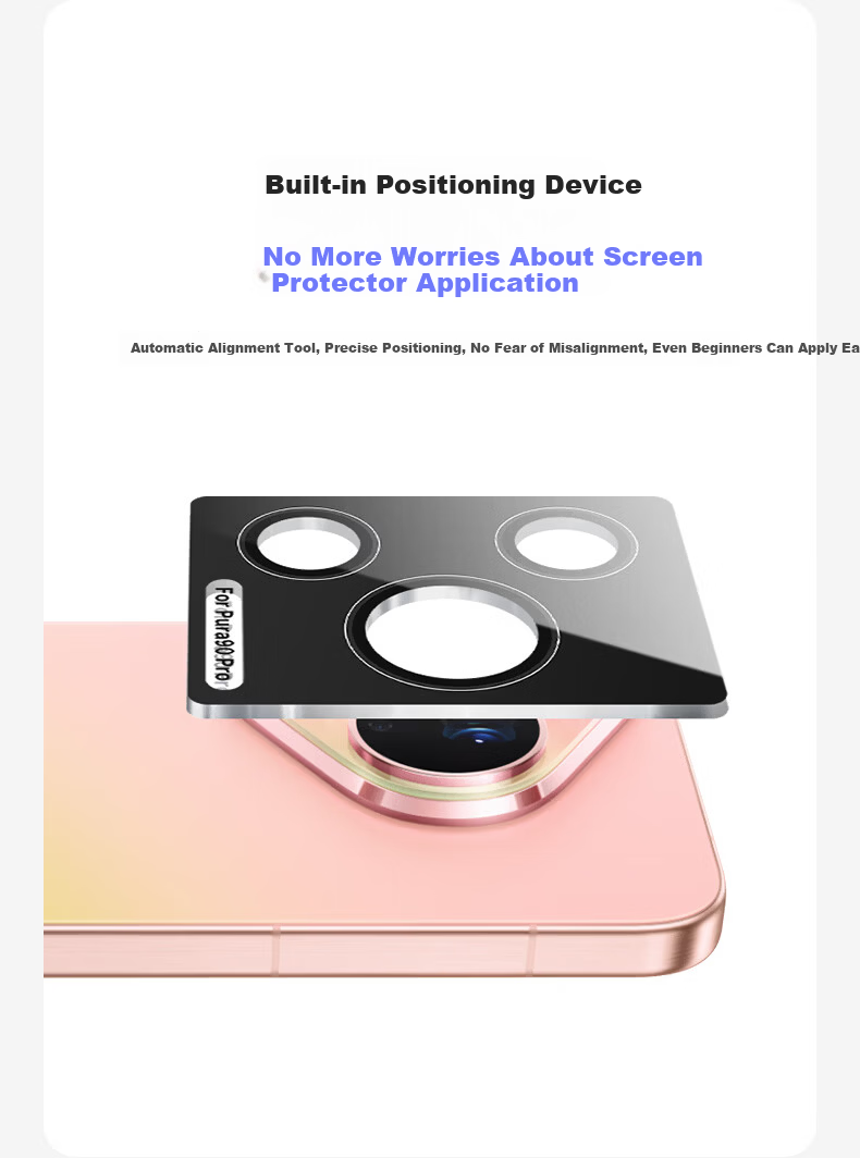 LLUNC Huawei Pura90pro Lens Protective Film AR Anti-Reflective Tempered Glass Rear Camera Lens Protector High Transparency Anti-Glare Scratch-Resistant Phone Screen Protector with Positioning Tool 6
