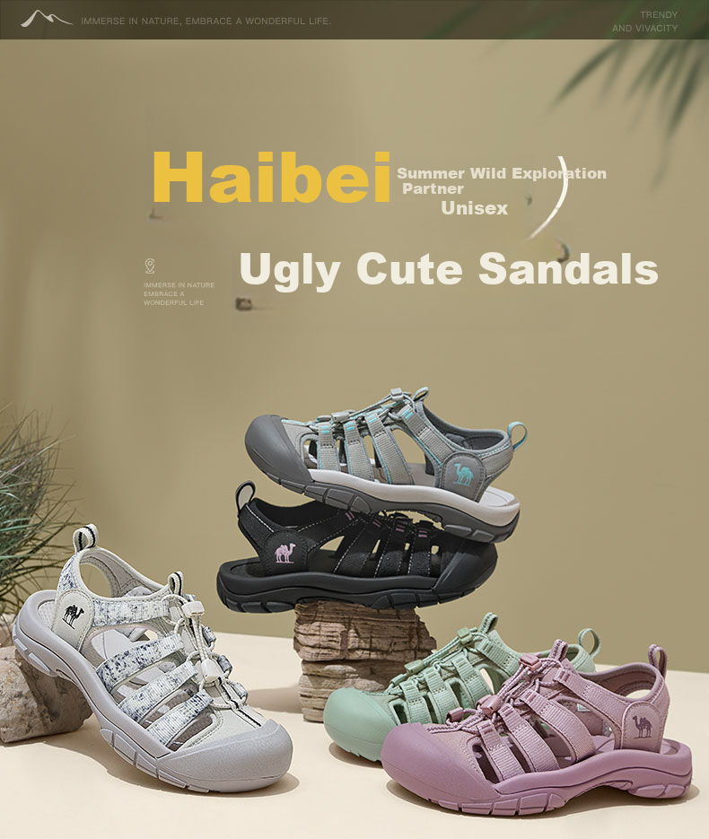 CAMEL Haibei Cute Hollow Outdoor Beach Sandals Men L16M162001 Silver Gray (Men's) Size 39 1