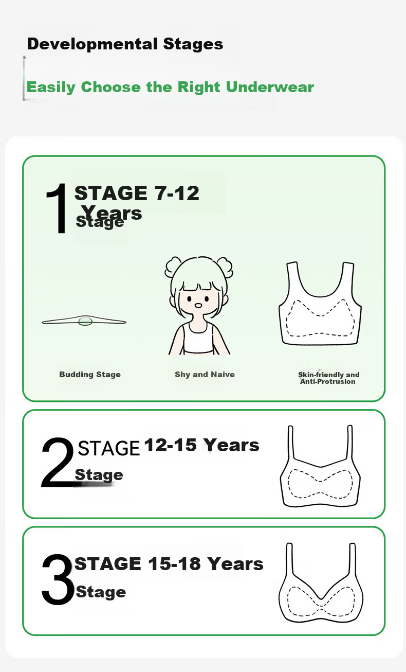 Seven-Color Spinning 2-Pack Girls' Underwear Developmental Period 6-12 Years Summer Thin Big Kids Elementary School Vest Girls' Bra 8