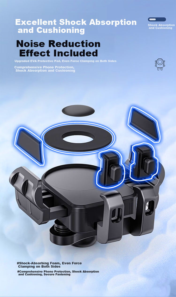 BZBC Electric Bike Phone Holder Motorcycle Battery Vehicle Mount Mountain Bike Phone Holder Shockproof for Delivery Riding Xiao Niu Ninebot Aima Yadea 6