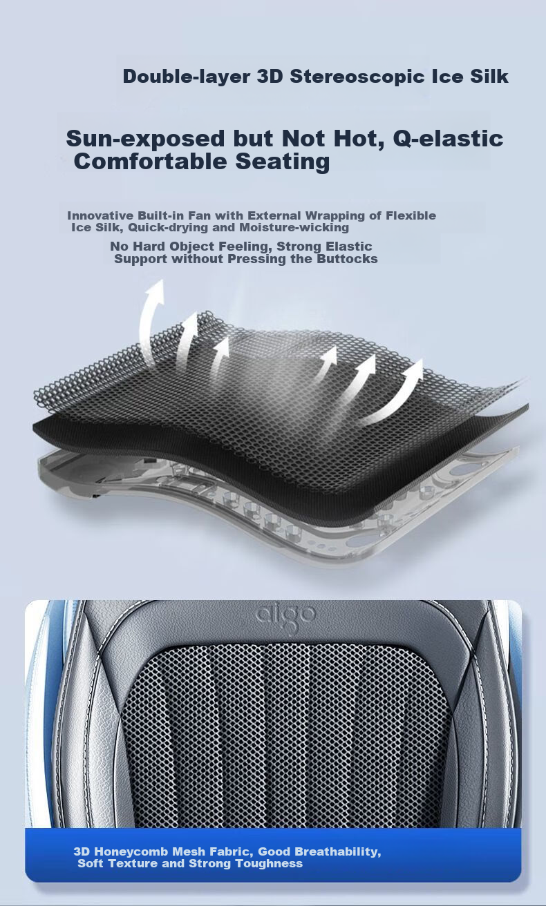 Digalun Car Ventilated Seat Cushion Summer Aigo Patriot Seat Cooling Ice Silk Breathable Massage Cushion 8