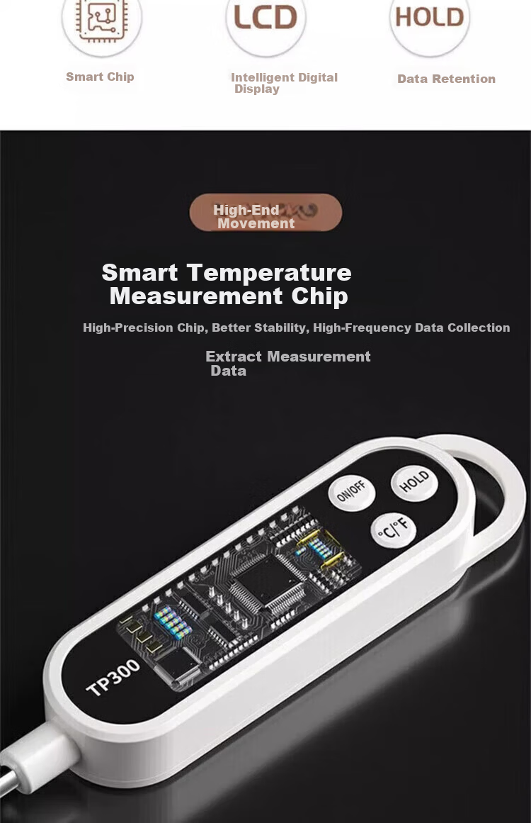 Honggong Probe Thermometer Kitchen Food Oil Temperature Baby Milk Water Electronic Fast Temperature Meter 1