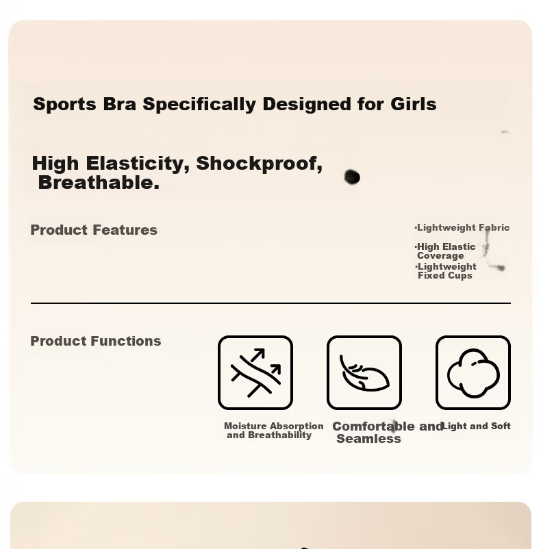 Meishianxuan Middle School Girls' Underwear Sports Vest Bra for Adolescent Girls and Teenagers 1