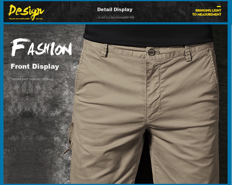 PLAYBOY Men's Summer Thin Straight Slim Multi-Pocket Casual Stretch Shorts 16