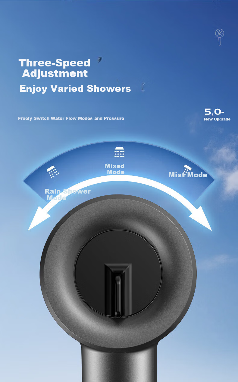 IVORPO [Germany] Turbo Boost Shower Head Set Handheld High-Pressure Powerful Water Flow Showerhead 10