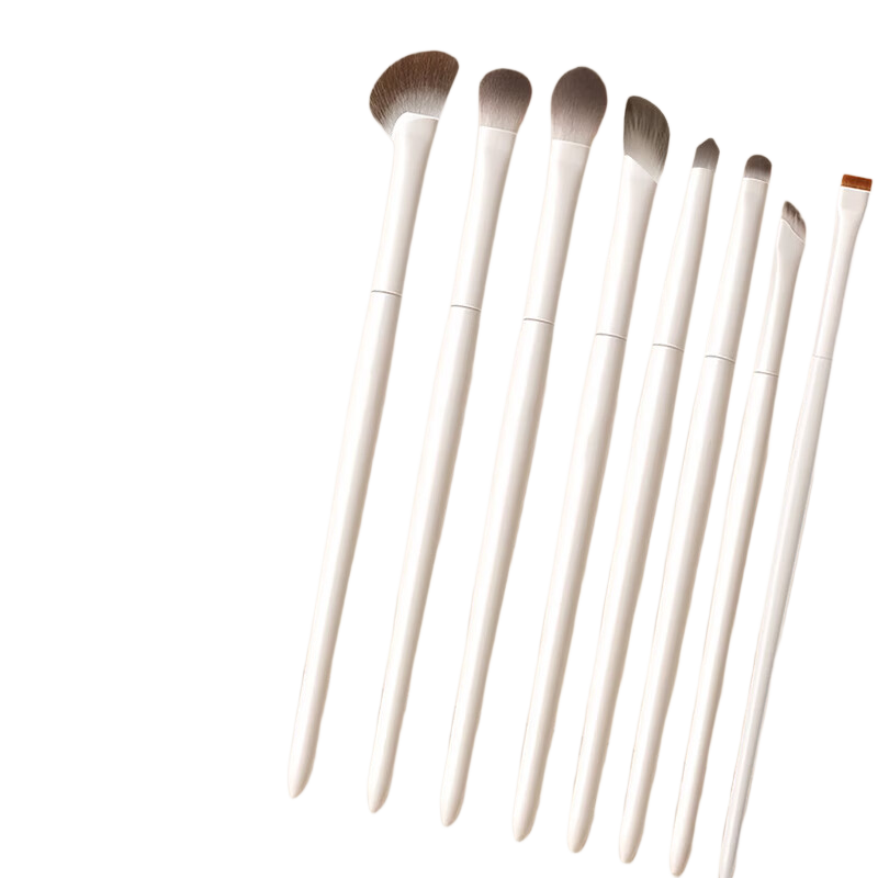 Germon 8-Piece Cloud Porcelain Eyeshadow Brush Set Beginner Eye Makeup Brushes for Shading, Eyeliner, Blending, and Detail Application