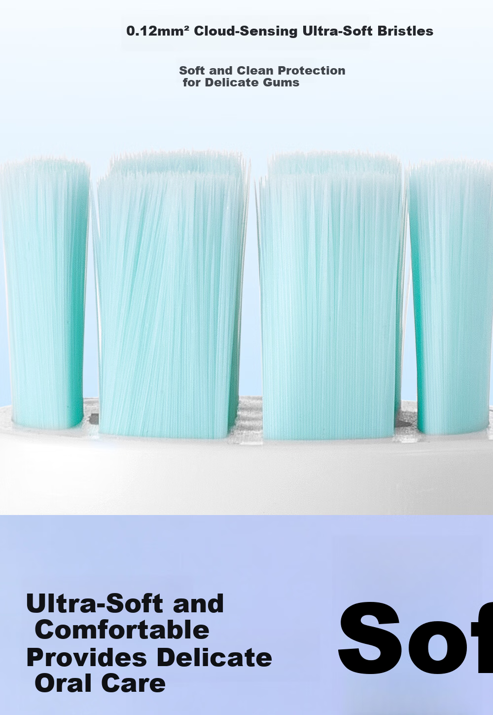 Lukleaf Ultra Soft Bristle Care Toothbrush for Men and Women, Fresh Type, 2-Pack, Color Random 3
