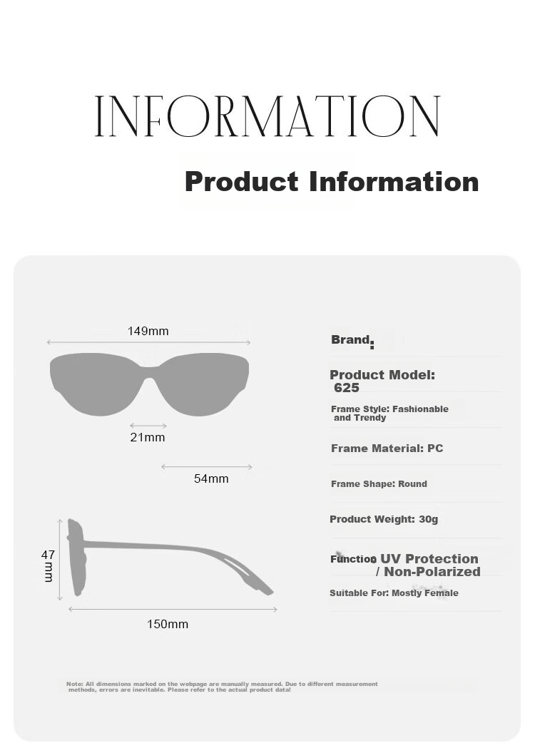 FONHCOO Cat Eye Sunglasses for Women 2026 New High-End Square-Round Face Slimming UV Protection Beach Sunglasses 19