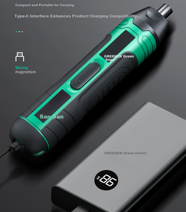 GREENER Universal Household 4-Speed Adjustable Electric Screwdriver Set Small Rechargeable Lithium Drill Driver 22