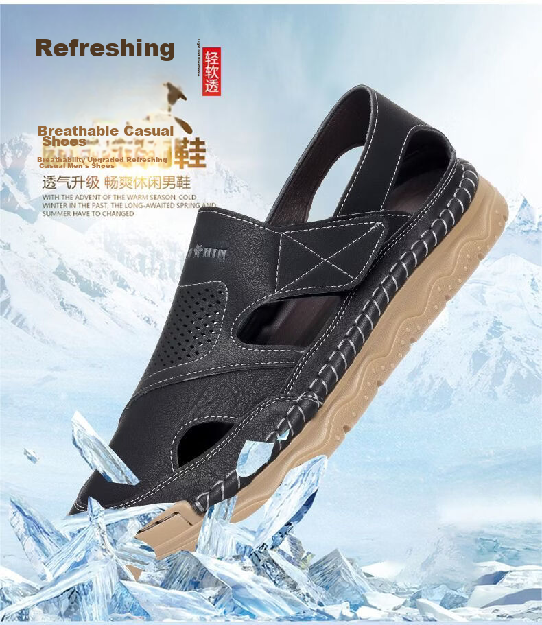 Jingzhenlianggong New Casual Sandals High-Grade Ultra-Soft Men's Breathable Sandals Wear-Resistant Non-Slip Yellow [Classic Model] Size 42 2