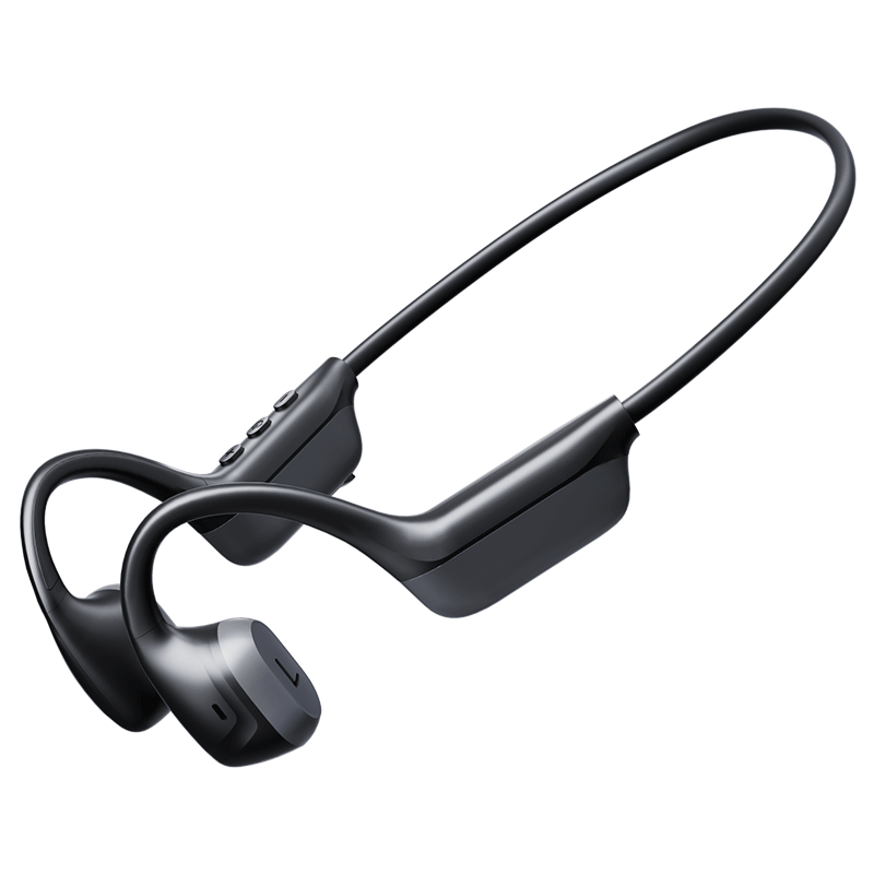 Chengao Sports Bluetooth Open-Ear Bone Conduction Headphones L10Air Black Gray, Long Battery Life, Sweatproof, Waterproof, Comfortable for Long Wear, Outdoor Cycling