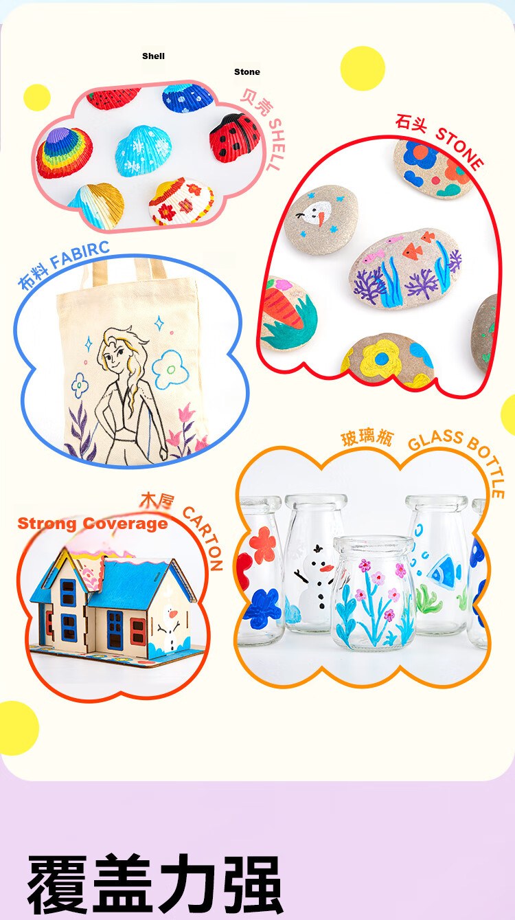 Disney 36-Color Liquid Acrylic Marker Soft Tip Controlled Ink Colorful Art Markers for Elementary Students High Coverage Opaque Watercolor Pens Birthday Gift A60190F1 - Art Education 7