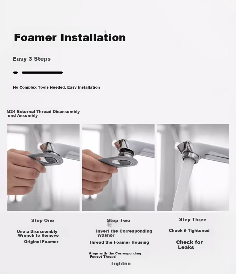 MOEN Faucet Aerator, Universal Water Splash-Proof, Extended Conversion Adapter, Aerator, 360° Crystal Water 12
