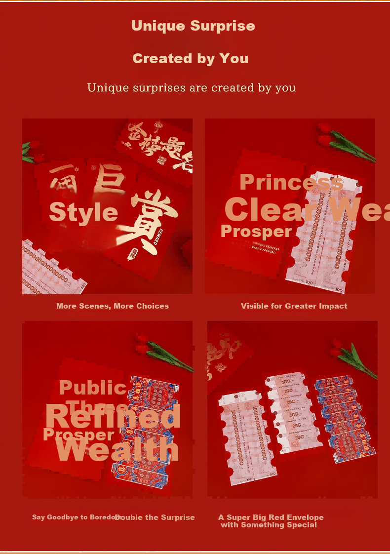 Jucai 2026 Creative Hollow Red Envelope Large Wedding Gift Money Bag New Year Folding Gift Box Ceremony Feel 1