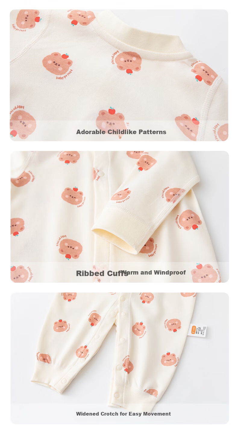 Babyprints Baby Rompers 2-Pack Unisex Cotton Long Sleeve Soft All-Season Bodysuits Rabbit 59 7