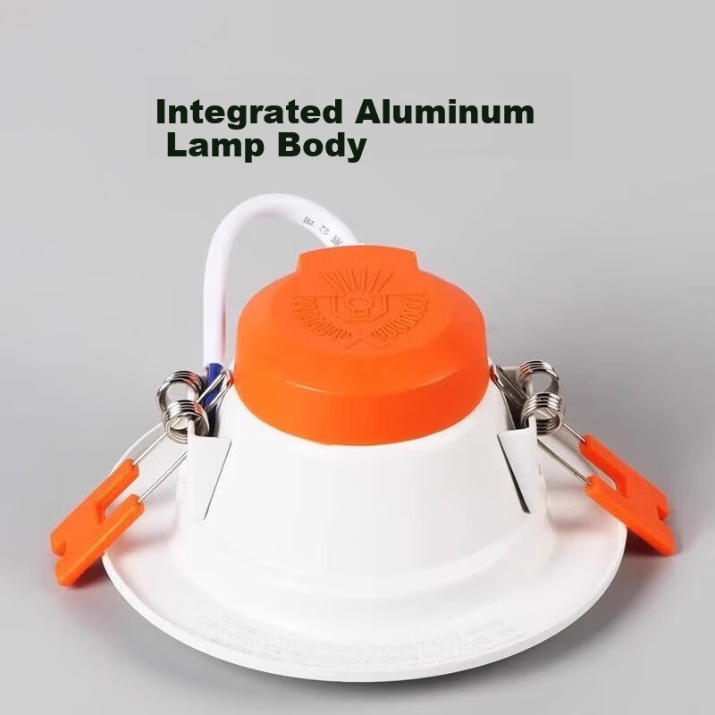 Foshan Lighting (FSL) LED Recessed Downlight 9-10cm Cutout Anti-Glare Living Room Ceiling Light Aluminum 6W Warm White (4000K) White Silver Edge