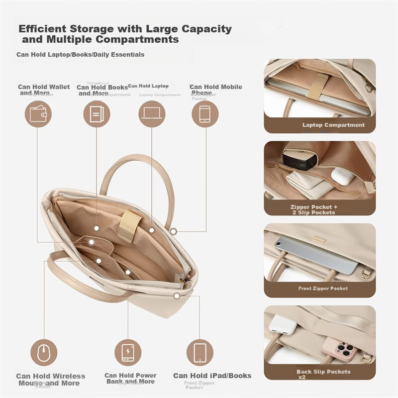 GOLF Women's Business Laptop Bag 14/15 Inch Briefcase for Huawei Apple High-Style Shoulder Crossbody