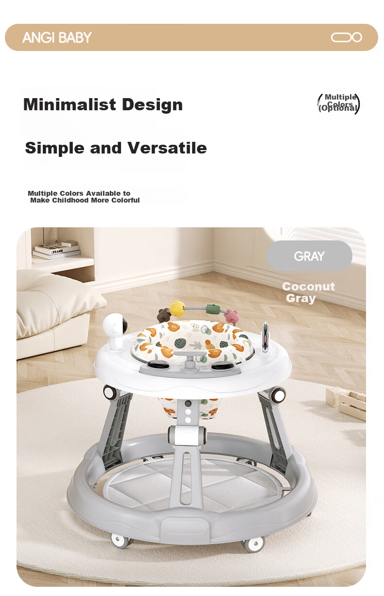 ANGI BABY Baby Walker Anti-Tip Multifunctional Push Walker Toy Gift 2025 Model 9