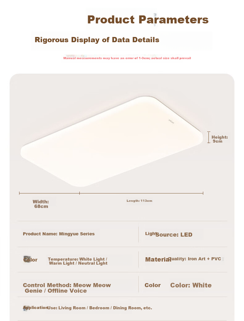 Micoe Full Spectrum Eye Protection Ceiling Light Bedroom Dining Room LED Lighting Zhongshan Mingyue Series 12