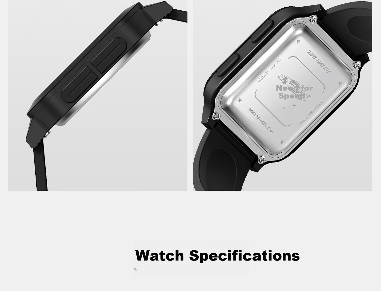 ZGO Men's Electronic Watch for Students, High School and Middle School, Luminous Waterproof Multifunctional Sports Digital Watch, Time Display Only 34