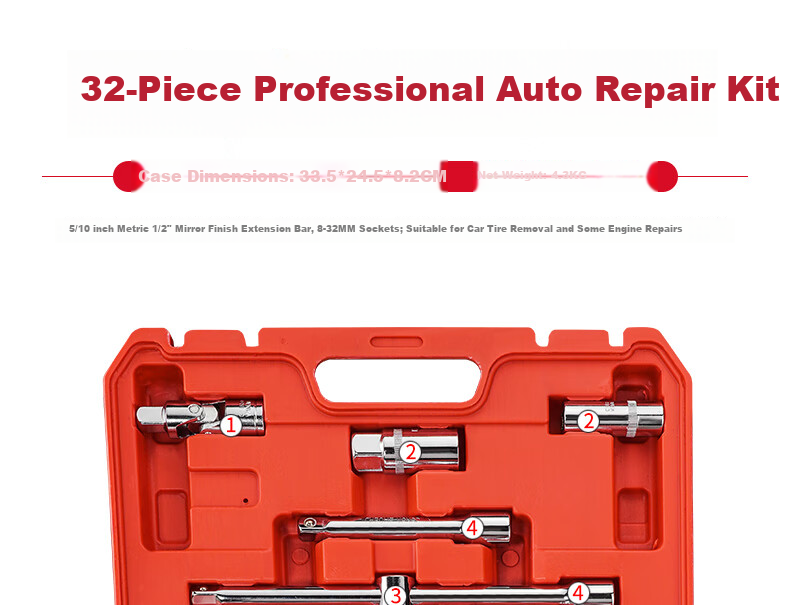 Delixi Auto Repair Tool Set Socket Wrench Ratchet Car Maintenance Combination Repair Toolbox Multifunctional Mini Ratchet 4