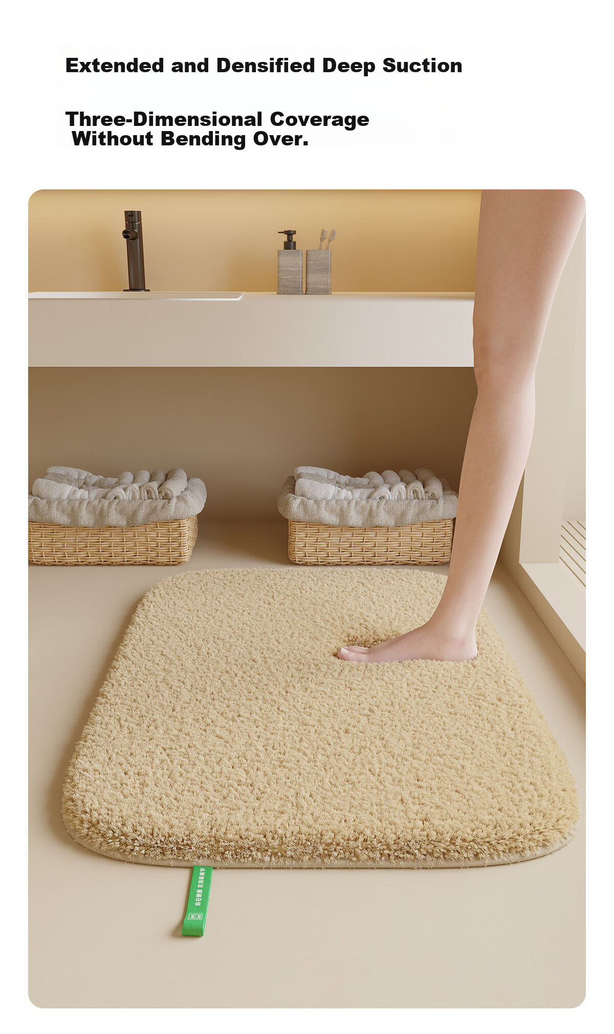 COMICOMI Xiaonaifu Flocked Bathroom Non-Slip Floor Mat Water-Absorbent Toilet Rug Antibacterial Anti-Slip 50*80cm 7