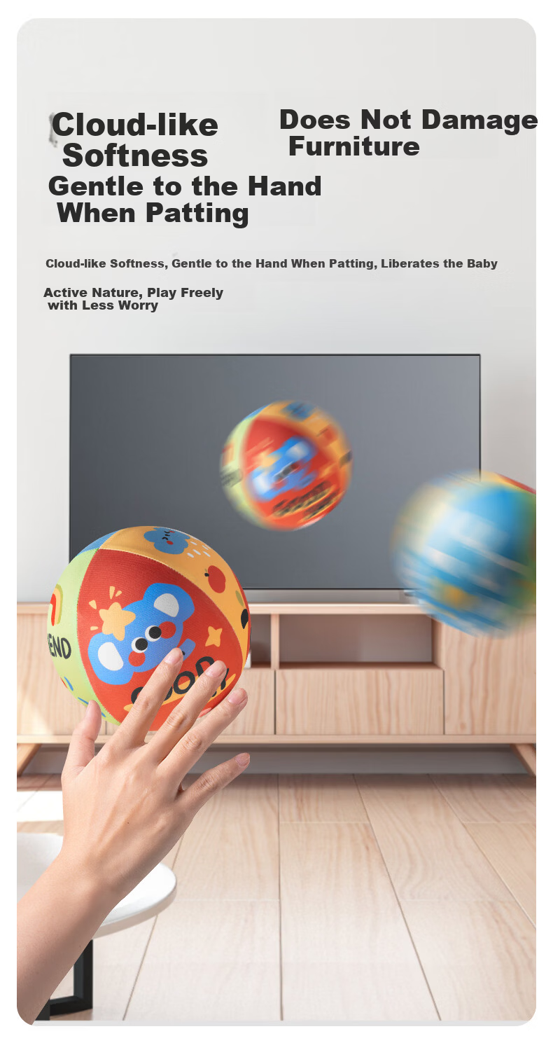 Rushan Liuyi Children's Day Gift Plush Silent Basketball Toy Soft Bouncy Small Leather Ball Indoor Training Ball 6