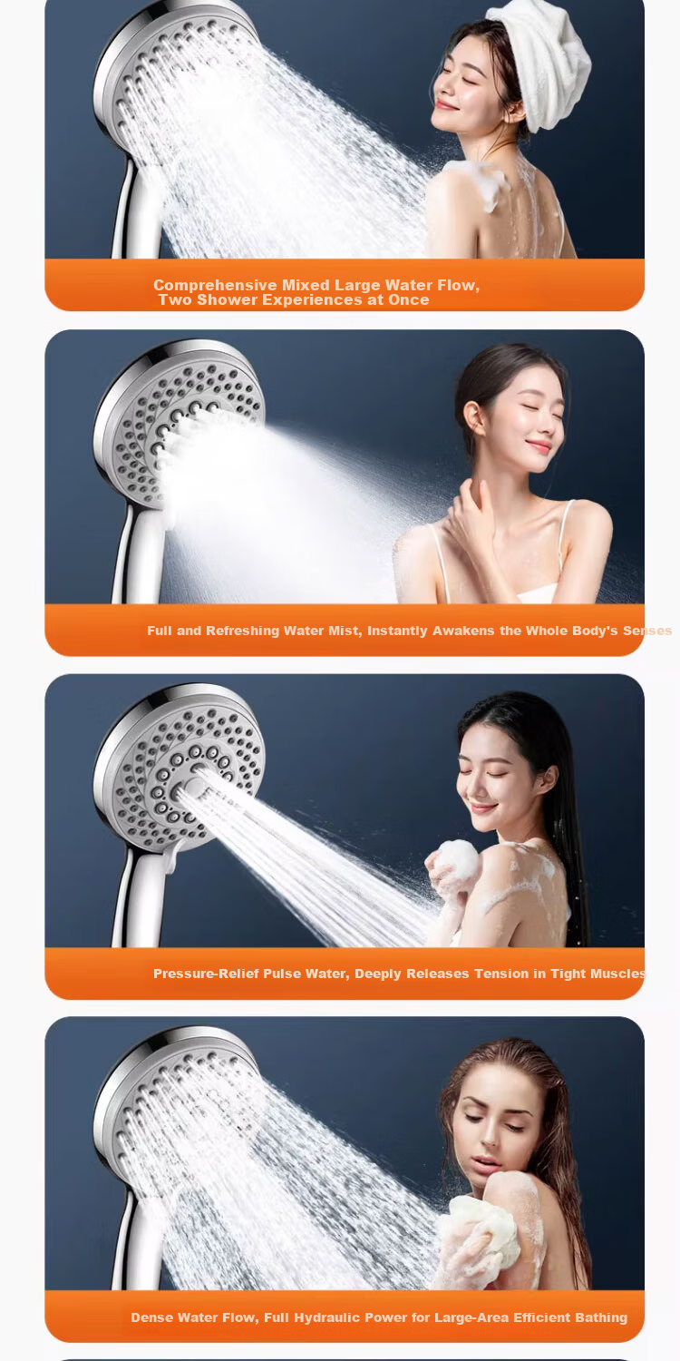 Del 28-Year Brand Shower Head High-Pressure Large Hole High Flow Bathroom Shower Set with Hose 06 6