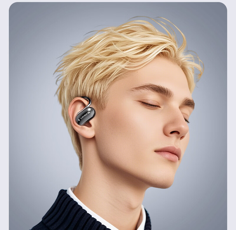 SANSUI W15 Dual Device Connection Bluetooth Bone Conduction True Wireless Earhook Sports Running Headphones Noise Cancelling Long Battery Life for Apple Huawei Black 17